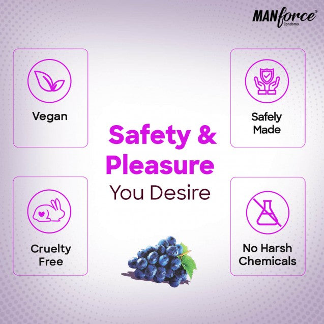 Manforce Xtasy Black Grapes Flavoured Condoms Pack of 3 (10 N Condoms)