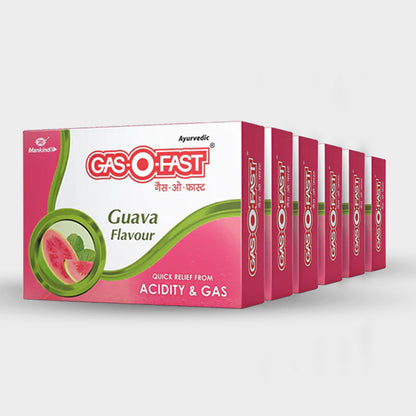 Gas-O-Fast Sachet Guava Flavour, Set of 6 Sachets of 5 g each