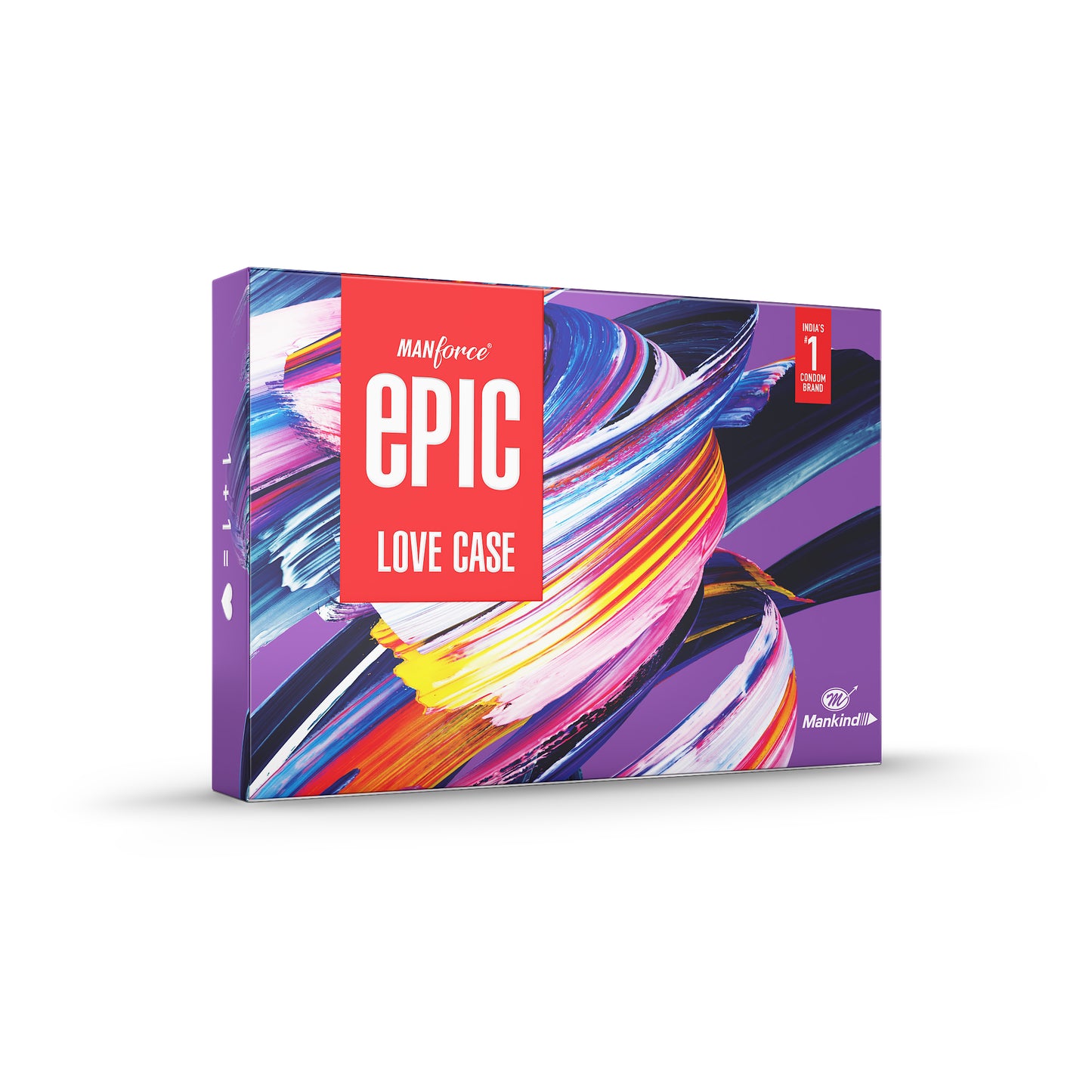 Manforce Epic Love Case| Valentine gift box for couples| Multi flavoured Condoms 12pcs| Epic Lube 1pc| Love dice 2pcs| Love feather 1pc| Massage oil 1pc| Blindfold 1pc