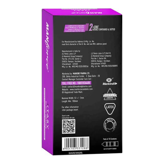 Manforce Xtasy Black Grapes Flavoured Condoms Pack of 3 (10 N Condoms)