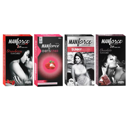 Manforce Condoms Combo-Pack Set of 4 N (10 N Condoms each)