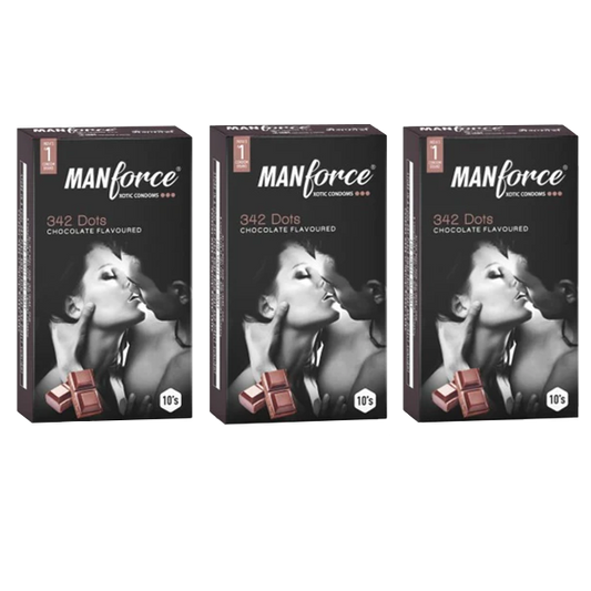 Manforce Xotic Chocolate Flavoured Condoms Multi-piece Pack Set of 3 N (10 N Condoms each)