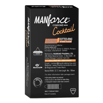 Manforce Cocktail Chocolate & Hazelnut Flavoured Condoms Pack of 4 (10 N Condoms)